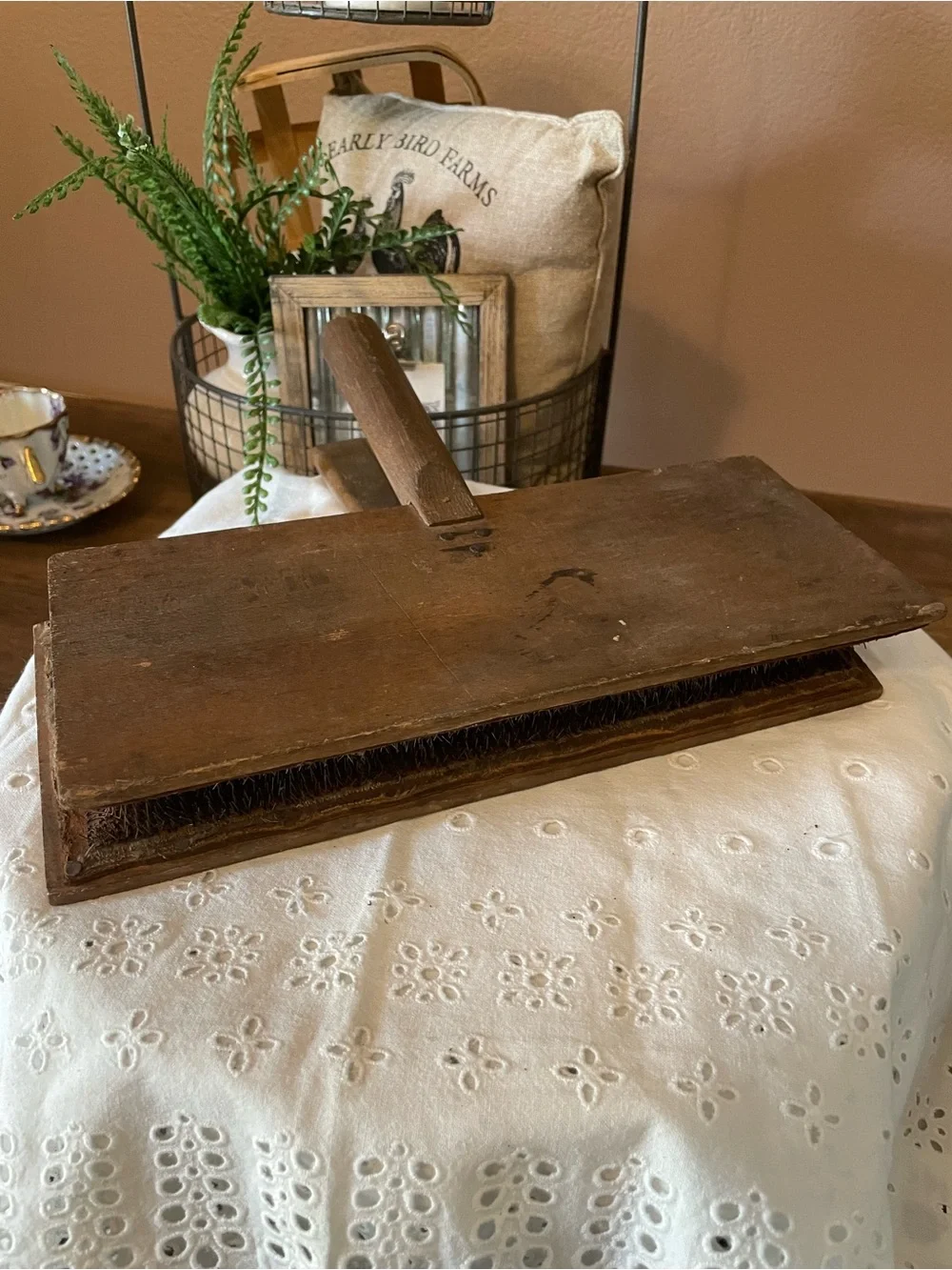 Antique Brown Wooden Carders